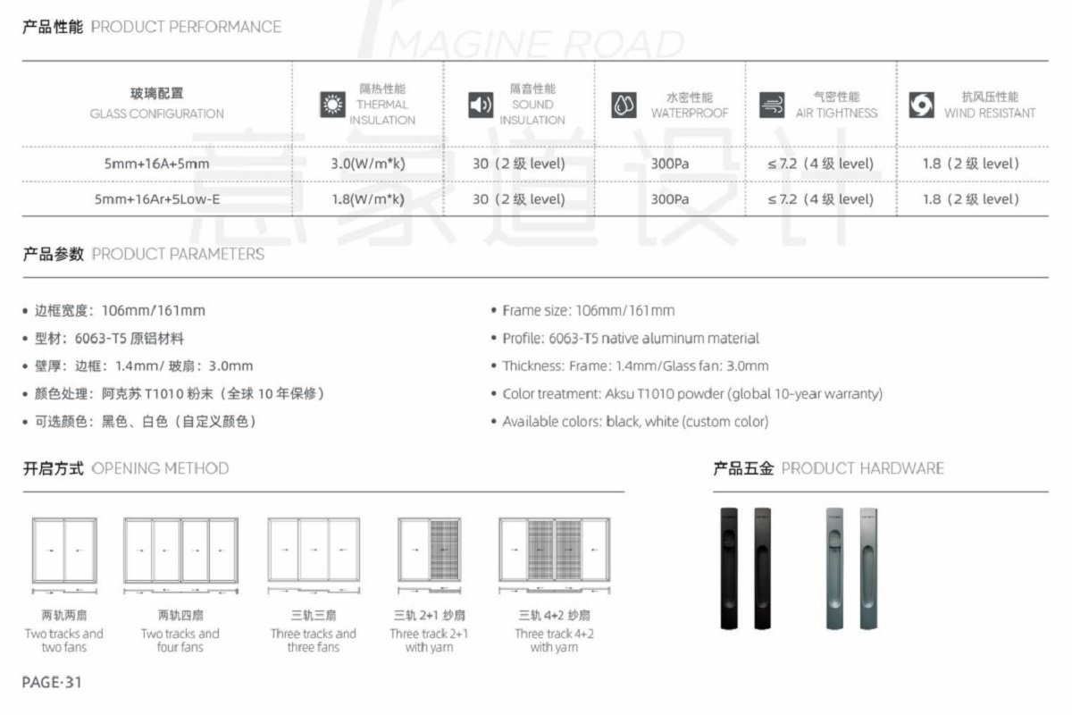Sliding Glass Door\Medium Narrow Sliding Door​\Roda Sliding Door\Door Design