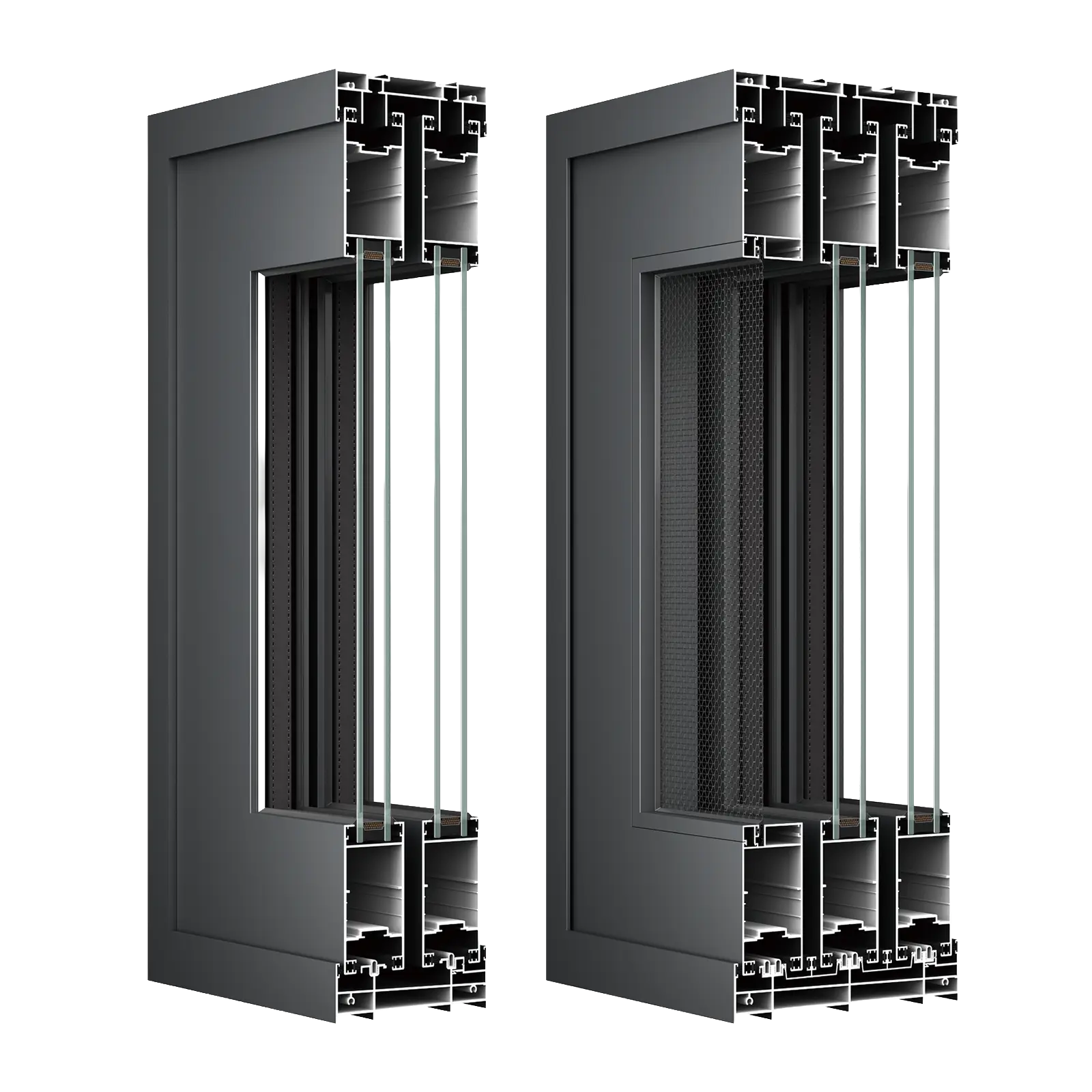 BIOZE 100 Heavy-Duty Sliding Door System Profile Cross Section Detail