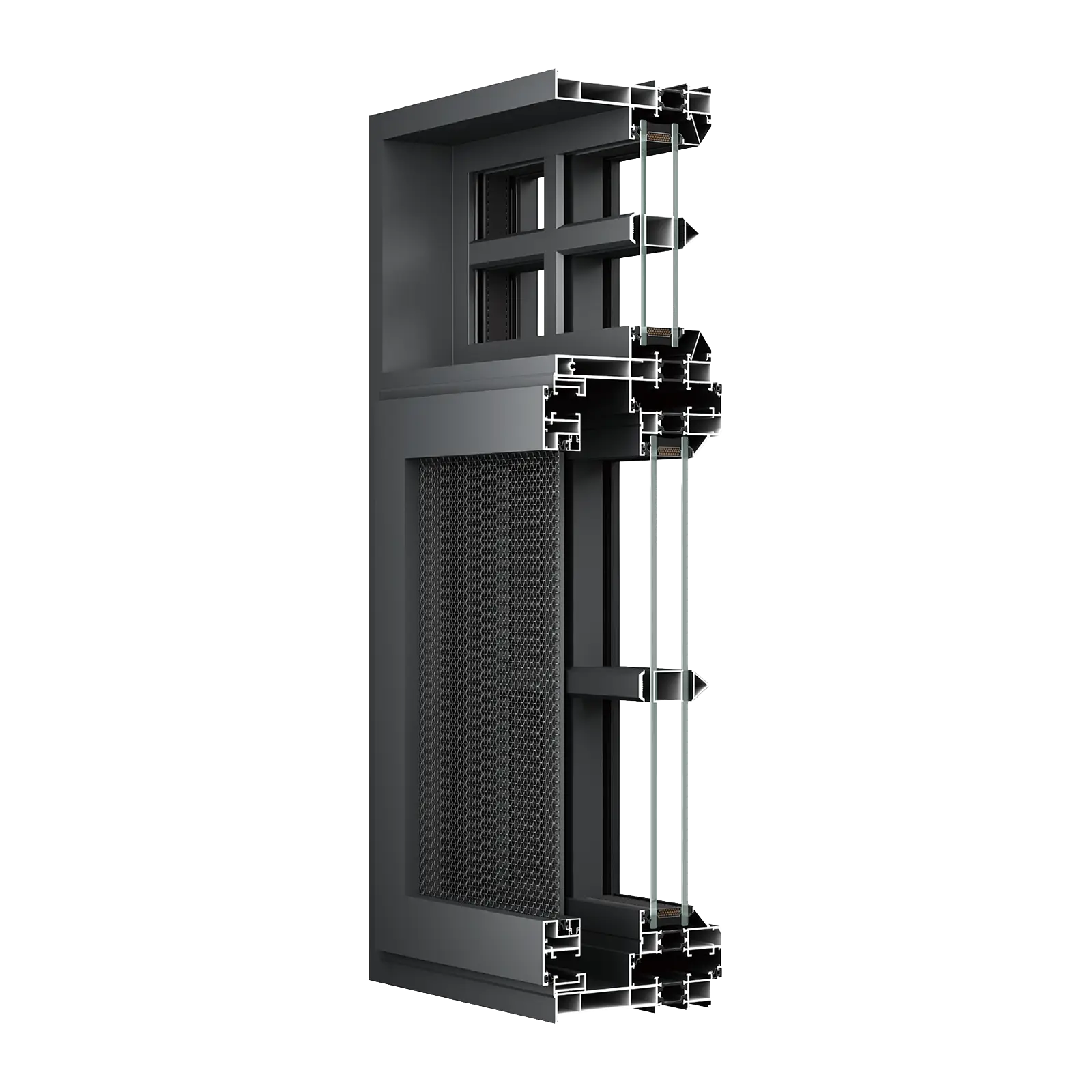 BIOZE 130 Aluminum French Casement Window Profile Cross Section Detail