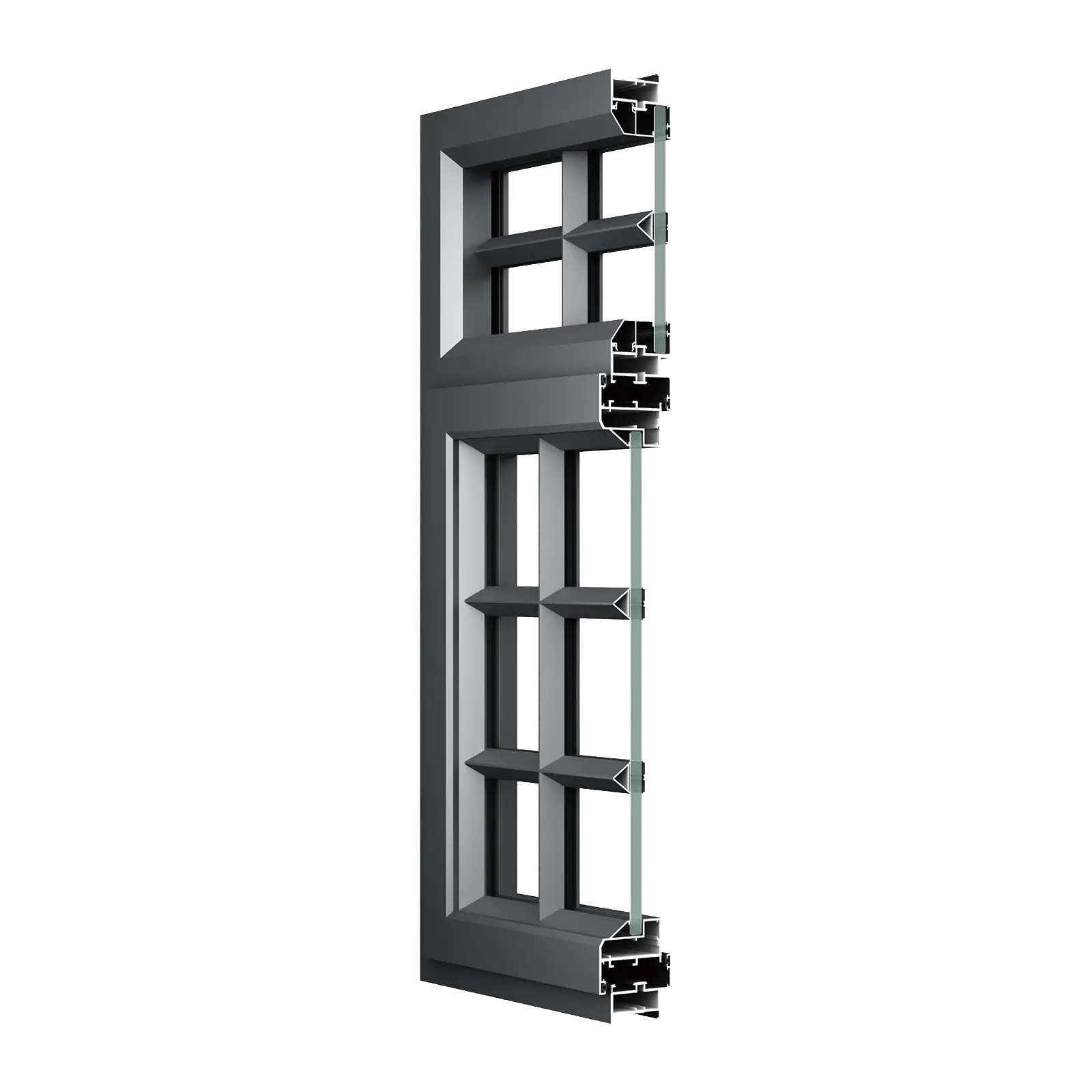 BIOZE 50 Aluminum French Casement Window Profile Cross Section Detail