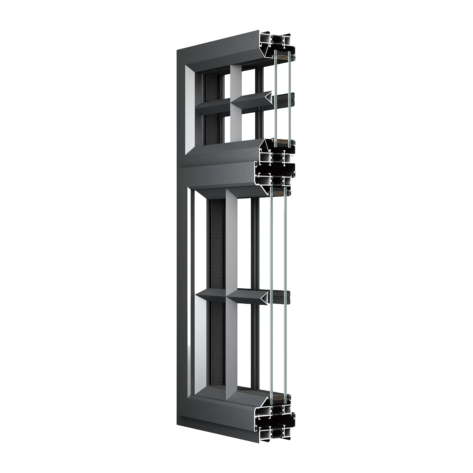 BIOZE 70 Aluminum French Casement Window Profile Cross Section Detail