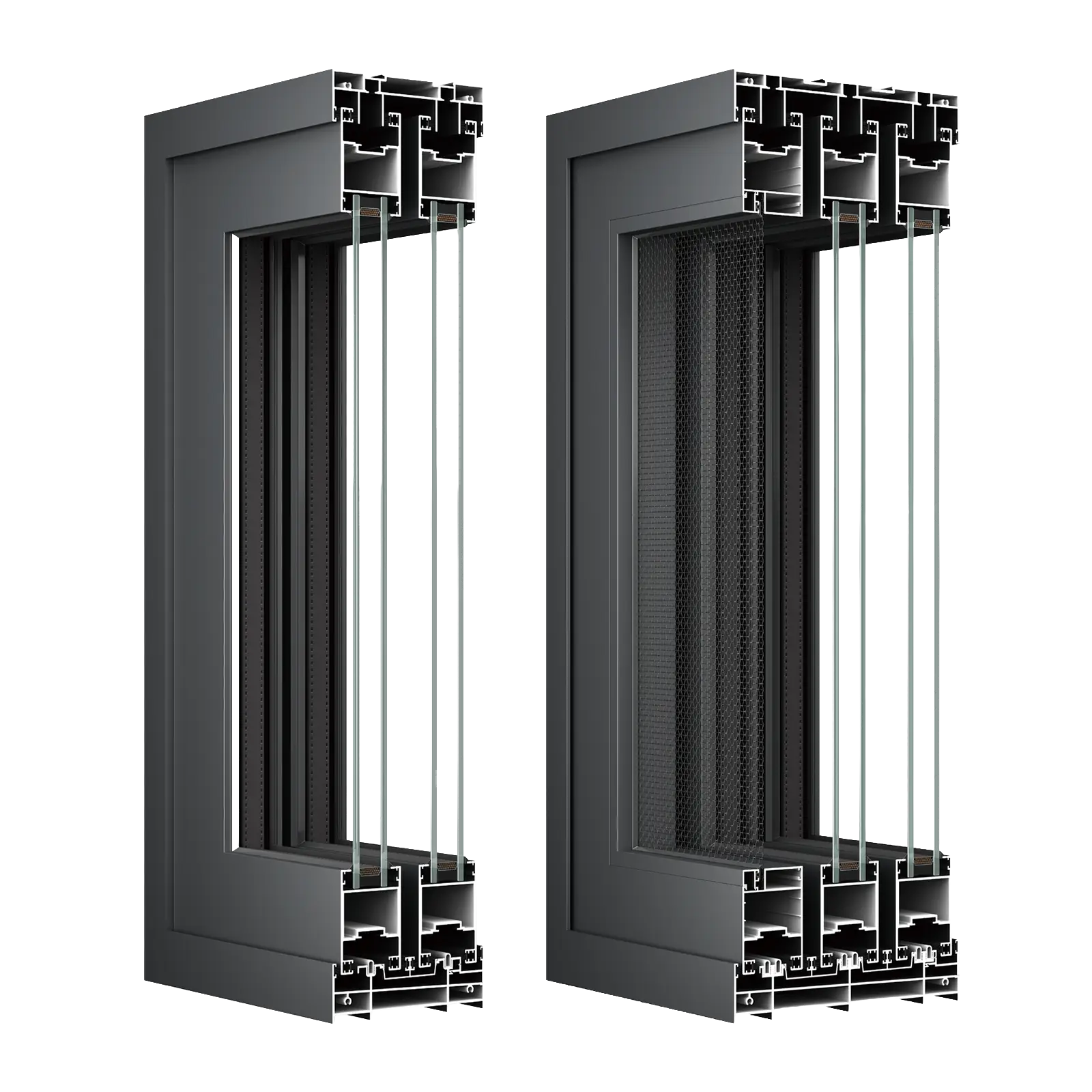BIOZE 70 Heavy-Duty Slimline Sliding Door System Profile Cross Section Detail