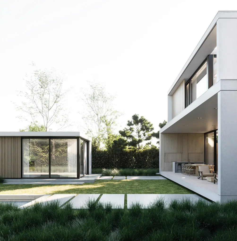 Modern Patio Exterior featuring BIOZE 70 Heavy-Duty Slimline Sliding Door System