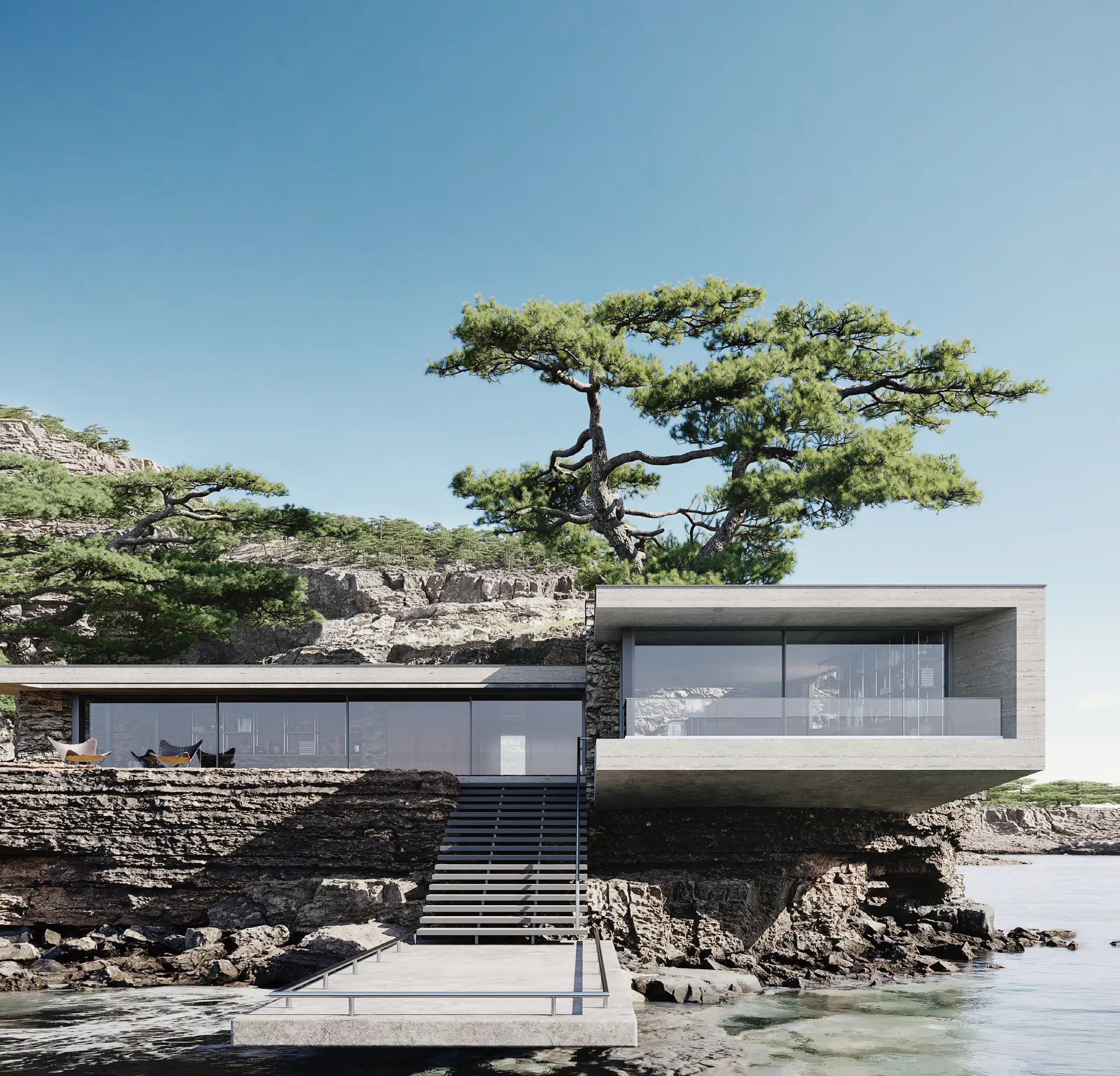 Coastal Villa Exterior featuring BIOZE 120 Panoramic Sliding Door System