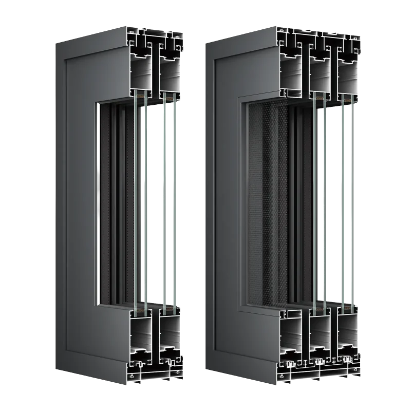 BIOZE 100 Heavy-Duty Sliding Door System Profile Cross Section Detail