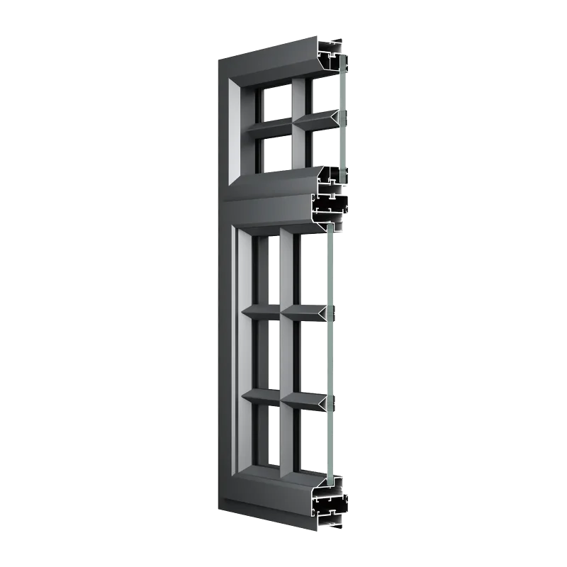 BIOZE 50 Aluminum French Casement Window Profile Cross Section Detail