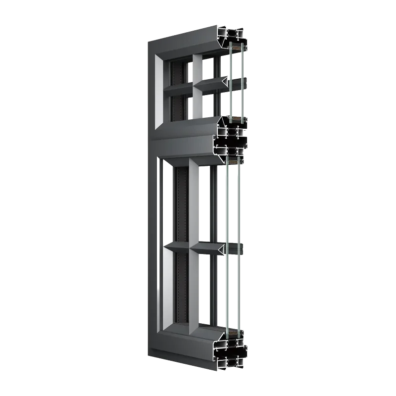 BIOZE 70 Aluminum French Casement Window Profile Cross Section Detail