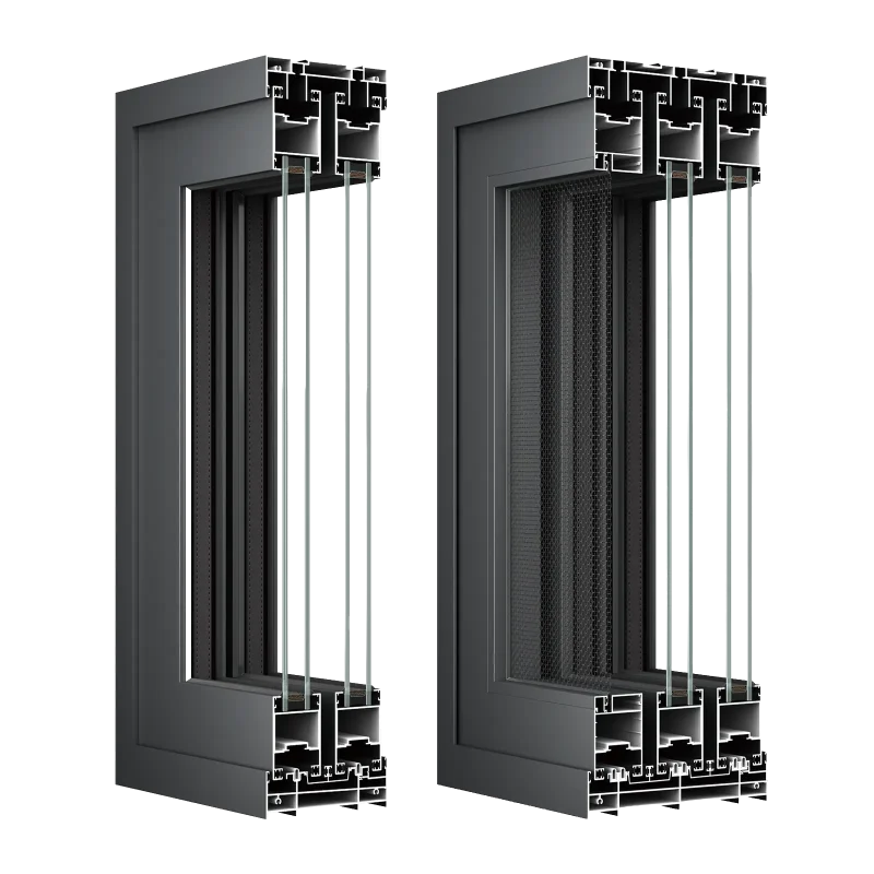 BIOZE 70 Heavy-Duty Slimline Sliding Door System Profile Cross Section Detail